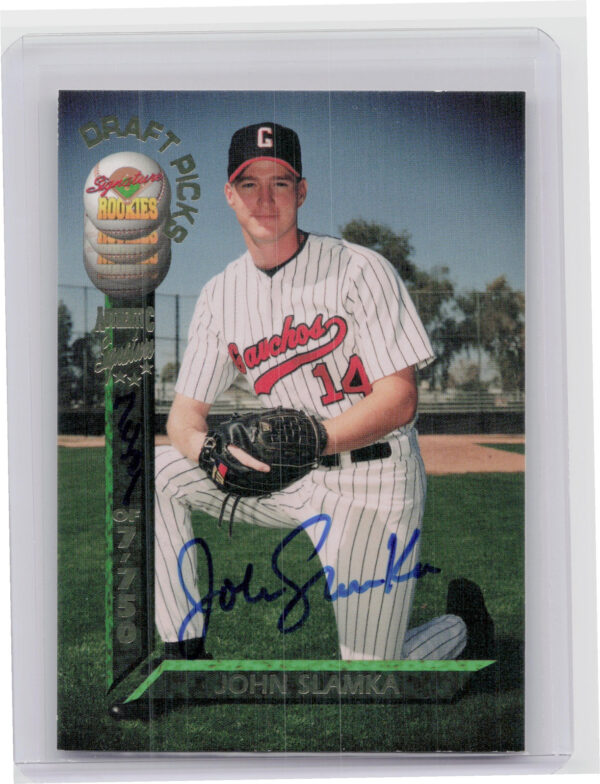 1994 Signature Rookies Draft Picks John Slamka AU SN7750 #84 Rockies Signatures