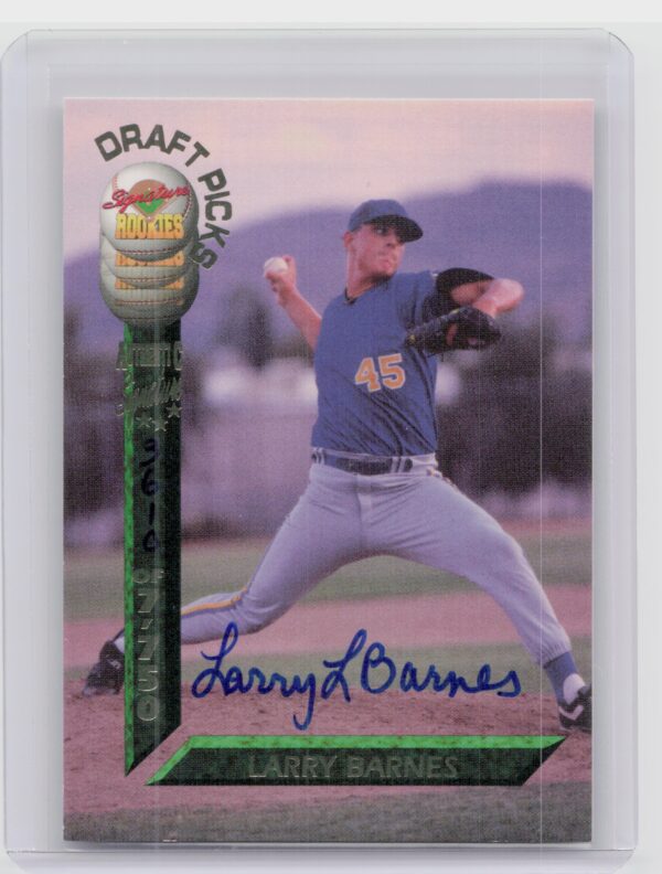1994 Signature Rookies Draft Picks Larry Barnes AU SN7750 #57 Brewers Signatures