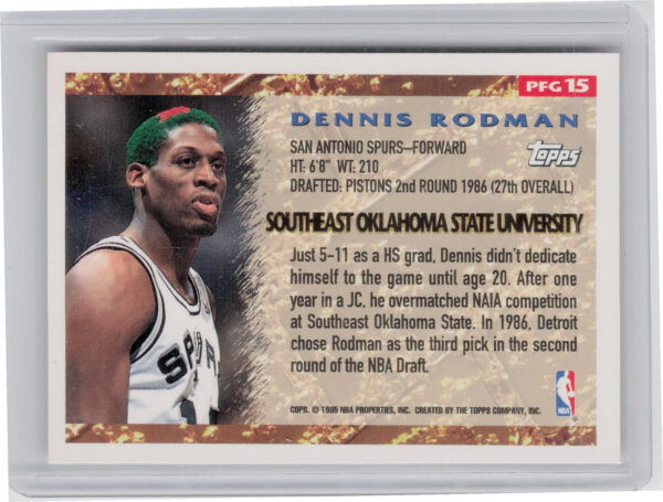 1995-96 Topps Dennis Rodman #PFG15 Spurs Pan for Gold - Image 3