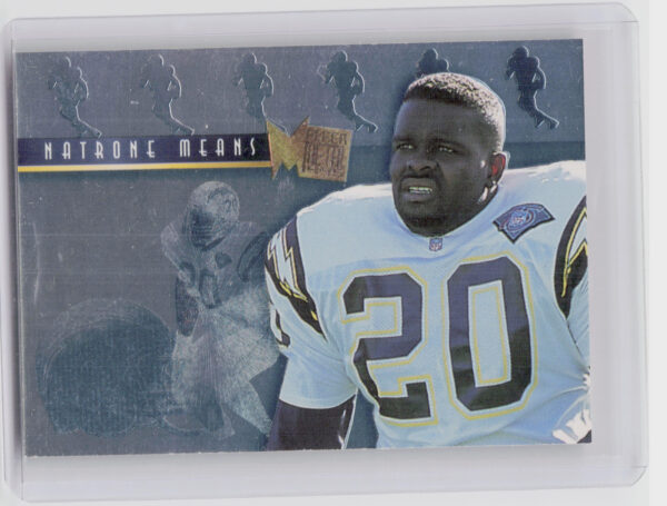 1995 Fleer Metal Natrone Means #4 Chargers Platinum Portraits
