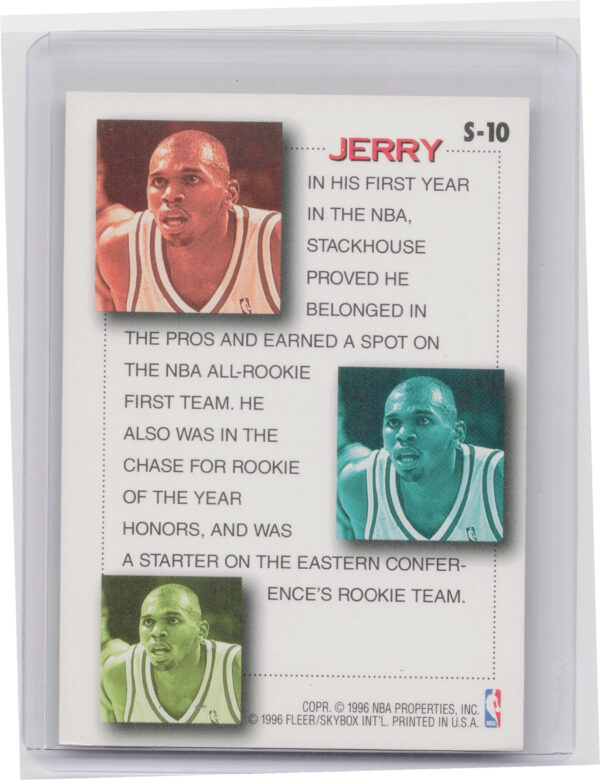 1996-97 Fleer Jerry Stackhouse #S-10 76ers Stackhouse's Scrapbook - Image 3