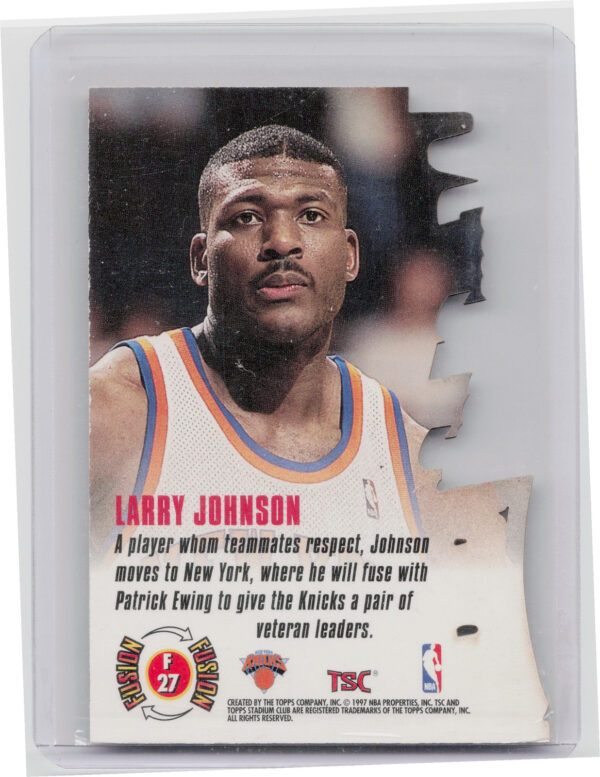 1996-97 Stadium Club Larry Johnson #F27 Knicks Fusion - Image 3