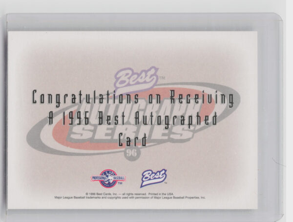 1996 Best Glendon Rusch AU #NNO Rocks Autographs - Image 3
