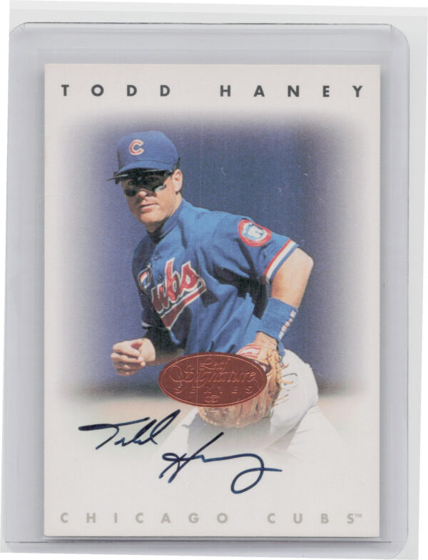 1996 Leaf Signature Series Todd Haney AU #NNO Cubs Autographs Bronze