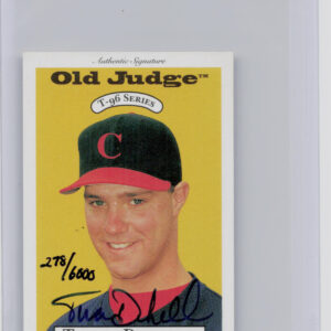 1996 Signature Rookies Old Judge Travis Driskill AU SN6000 #9 Indians Signatures