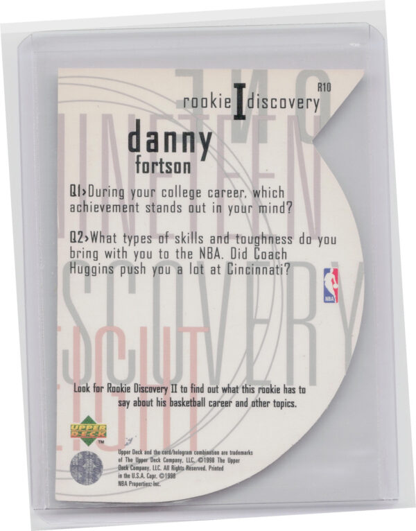 1997-98 Upper Deck Danny Fortson #R10 Nuggets Rookie Discovery I - Image 3