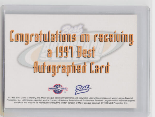 1997 Best Marc Barcelo AU #NNO Cats Autographs Autograph Series - Image 3