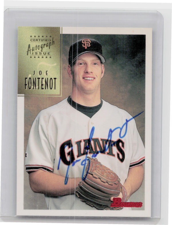1997 Bowman Joe Fontenot AU #CA25 Giants Certified Autographs Blue Ink