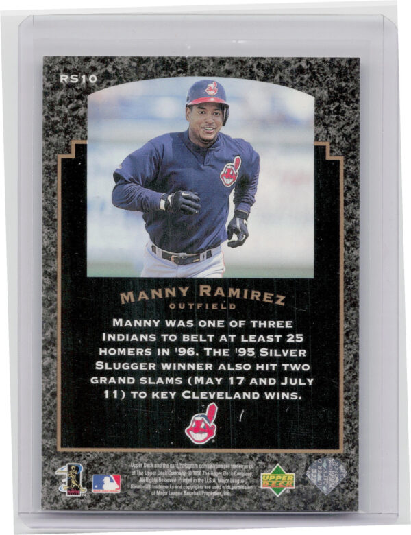 1997 Upper Deck Manny Ramirez #RS10 Indians Rock Solid Foundation - Image 3