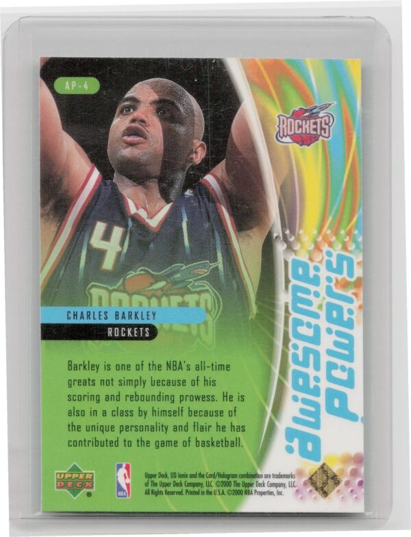 1999-00 Upper Deck Ionix Charles Barkley #AP4 Rockets Awesome Powers - Image 3