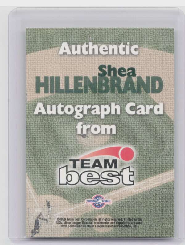 1999 Team Best Rookie Shea Hillenbrand AU #NNO Cats Autographs - Image 3