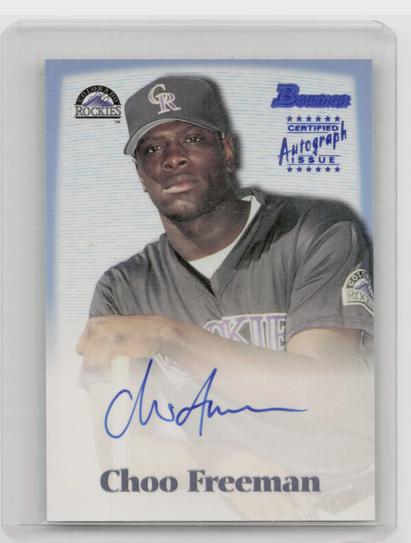 2000 Bowman Choo Freeman AU #CF Rockies Autographs
