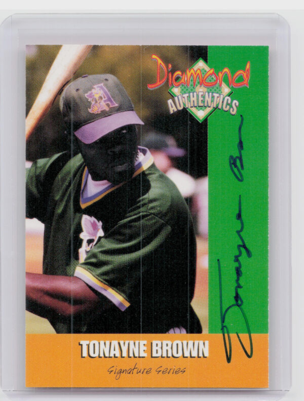 2000 Diamond Authentics Autographs Tonayne Brown AU SN3250 #17 GreenJackets