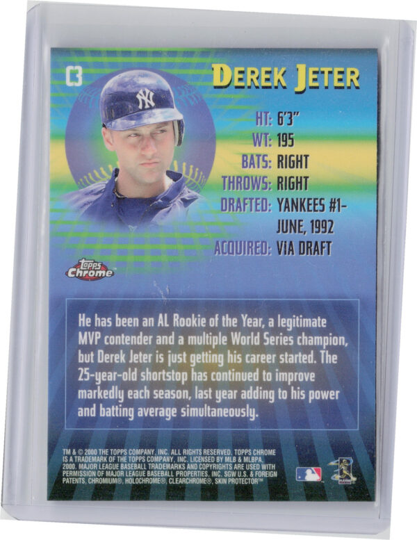 2000 Topps Chrome Derek Jeter #C3 Yankees 21st Century - Image 3