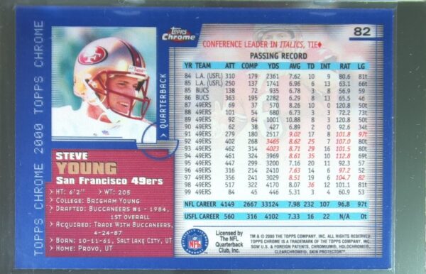 2000 Topps Chrome Steve Young #82 49ers - Image 3