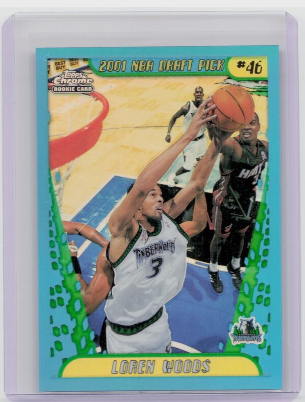2001-02 Topps Chrome Loren Woods Refractors #160 Timberwolves