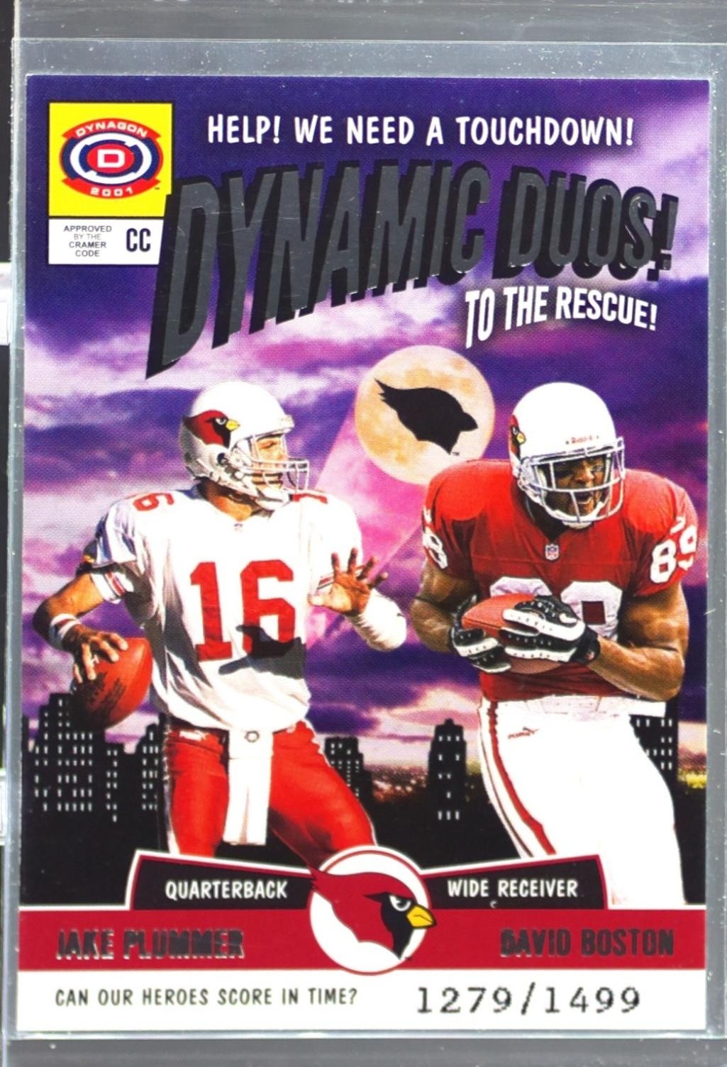 2001 Pacific Dynagon Jake Plummer / David Boston /1499 #1 Cardinals Dynamic Duos