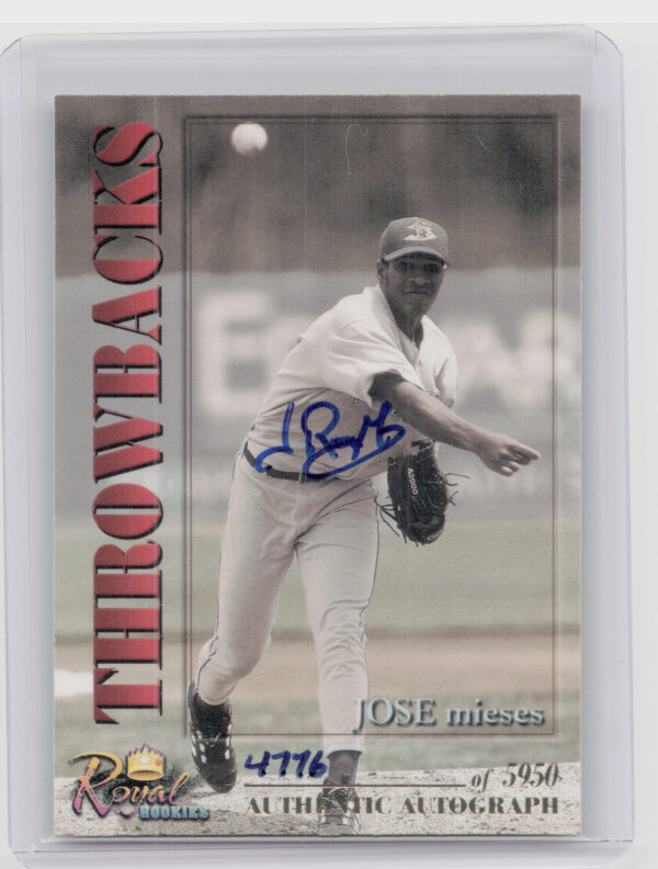2001 Royal Rookies Throwbacks Jose Mieses AU SN5950 #4 Brewers Autographs