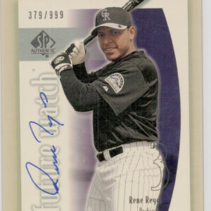 2002 SP Authentic Rene Reyes AU SN999 RC #165 Rockies