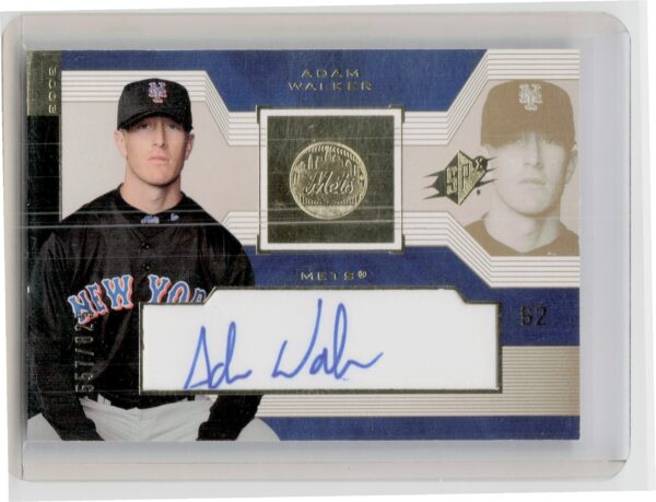 2002 Upper Deck Rookie Update Adam Walker AU SN825 RC #221 Mets 2002 SPx Update