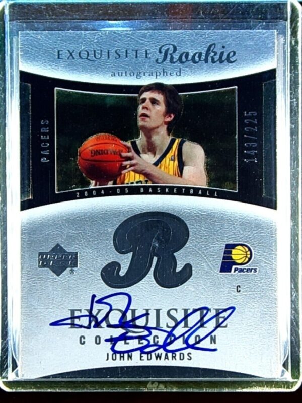 2004-05 UD Exquisite Collection john edwards RC Auto /225 #80 Pacers