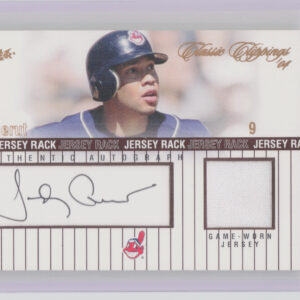 2004 Fleer Classic Clippings Jody Gerut AU SN149 MEM #JG Indians Jersey Rack Aut