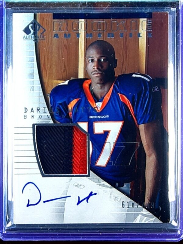 2004 SP Authentic Darius Watts JSY Patch AUTO RC /799 #191 Broncos
