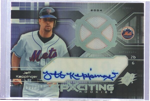 2004 SPx Jeff Keppinger /799 JSY Auto RC #163 Mets