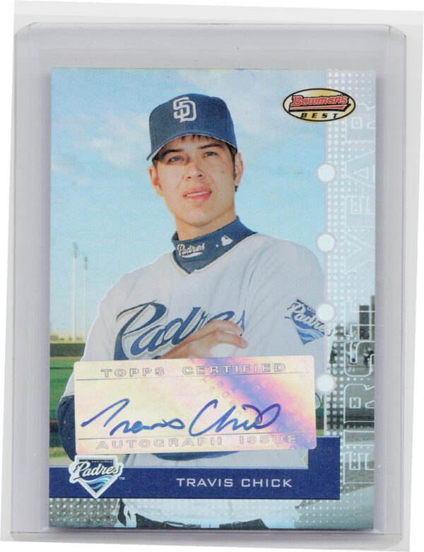 2005 Bowman's Best Travis Chick AU RC SN974 #101 Padres