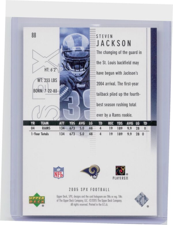 2005 SPx Steven Jackson #88 Rams - Image 3