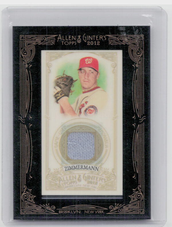2012 Topps Allen & Ginter Jordan Zimmermann MEM #AGR-JZ Nationals Relics