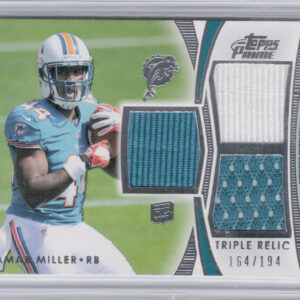 2012 Topps Prime (Hobby) Lamar Miller SN194 MEM #TR-LM Dolphins Triple Relics