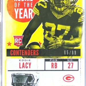 2013 Contenders Eddie Lacy /99 RC #3 Packers Rookie of the Year Contenders Gold