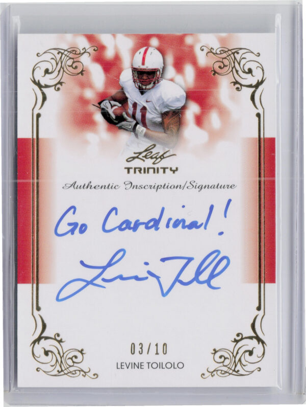 2013 Leaf Trinity Levine Toilolo AU SN10 #DI-LT2 Cardinal Inscriptions Gold