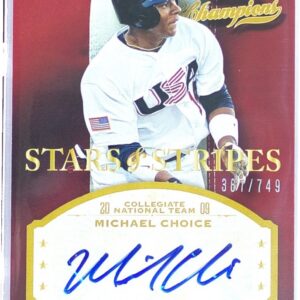 2013 Panini USA Baseball Champions Michael Choice Auto /749 #CHO Stars & Stripes