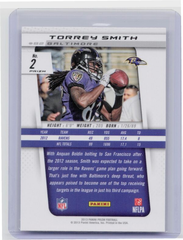 2013 Prizm Torrey Smith Prizms #2 Ravens - Image 3