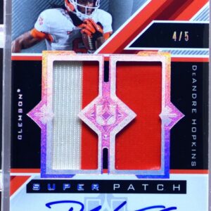 2013 UD Ultimate Collection DeAndre Hopkins Auto /5 JSY RC #USJ-DH Tigers Patch