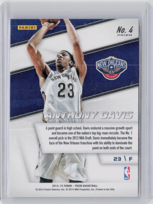 2014-15 Panini Prizm Anthony Davis #4 Pelicans Representatives - Image 3