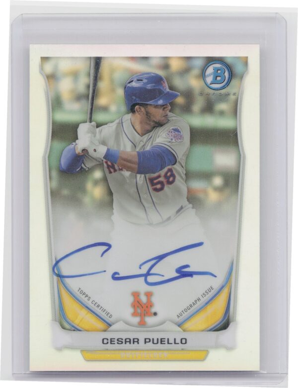 2014 Bowman Cesar Puello Auto /500 #BCAP-CP Mets Chrome Prospect Refractor