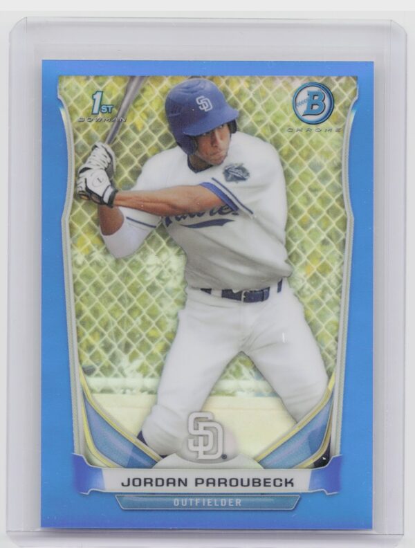2014 Bowman Jordan Paroubeck /250 #BCP58 Padres Chrome Prospects Blue Refractor