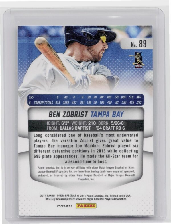 2014 Prizm Ben Zobrist Prizms #89 Rays - Image 3