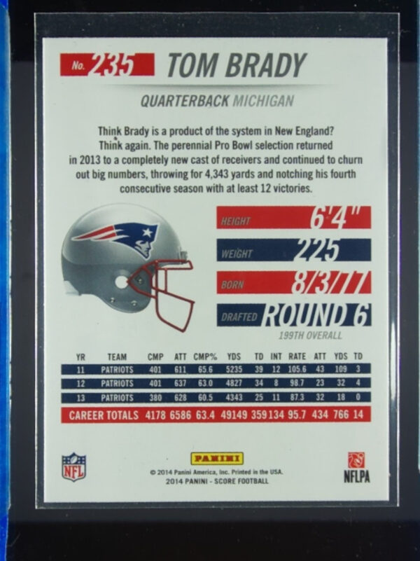 2014 Score Tom Brady #235 Patriots - Image 3