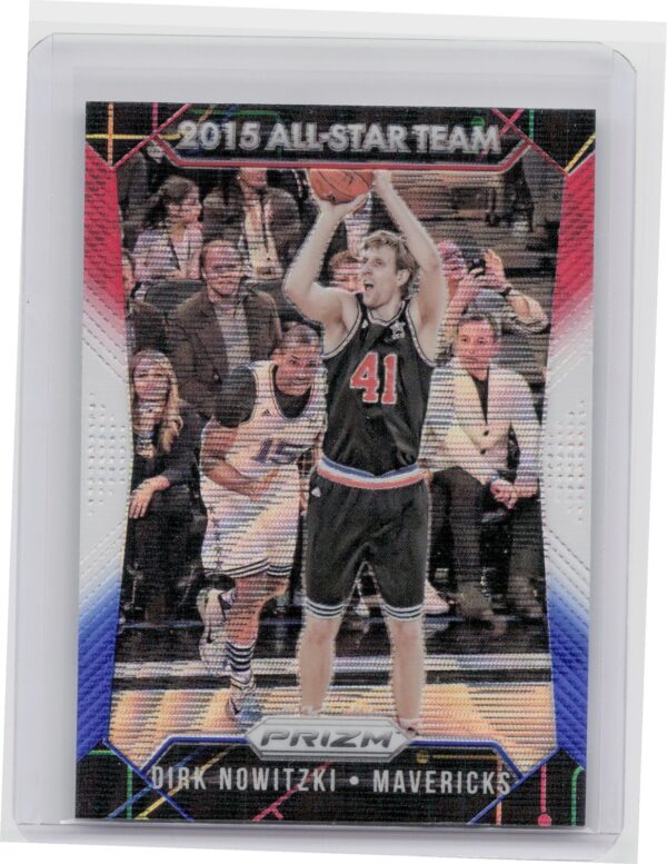 2015-16 Panini Prizm Dirk Nowitzki Red, White & Blue Prizms #371 Mavericks