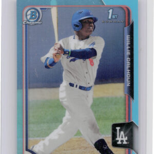 2015 Bowman Draft Willie Calhoun Chrome Blue Sky Refractors #185 Dodgers