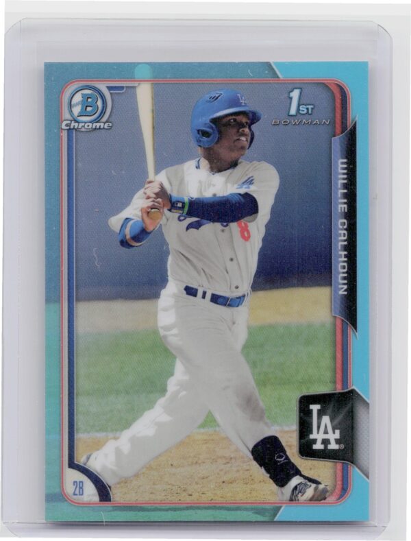 2015 Bowman Draft Willie Calhoun Chrome Blue Sky Refractors #185 Dodgers