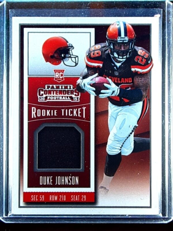 2015 Contenders Duke Johnson JSY #RTS-DU Browns Rookie Ticket Swatches