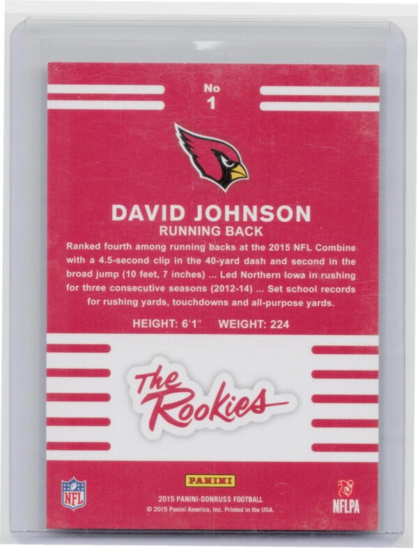 2015 Donruss David Johnson /999 #1 Cardinals The Rookies - Image 3