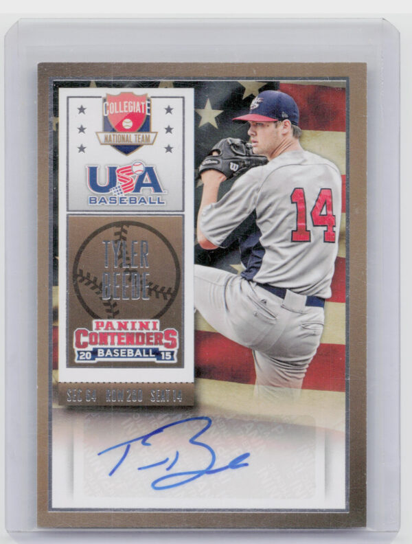 2015 Panini Contenders Tyler Beede #35 USA USA Baseball Ticket Autographs