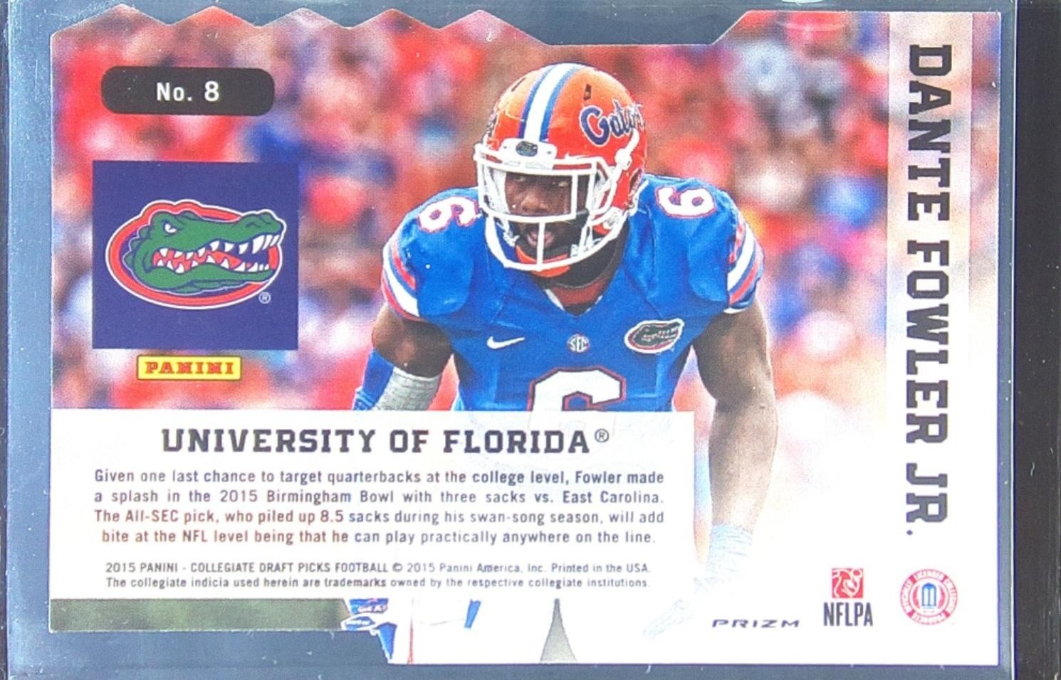 2015 Prizm Collegiate Draft Picks Dante Fowler Jr. #8 Gators D Fence Die Cuts - Image 3