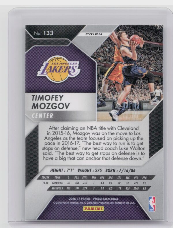 2016-17 Panini Prizm Timofey Mozgov Starburst Prizms #133 Lakers - Image 3